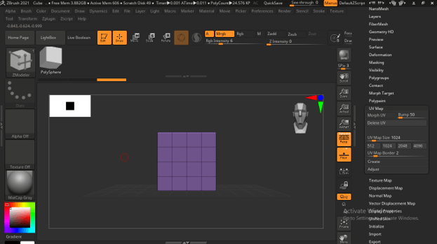 zbrush create uv map