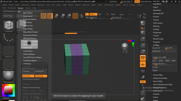 micromesh uv map zbrush