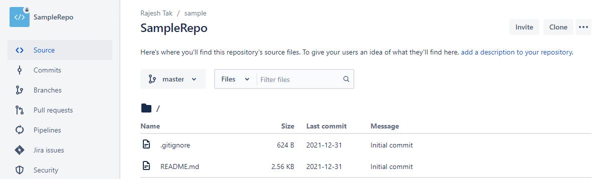 Bitbucket Create Branch output 1