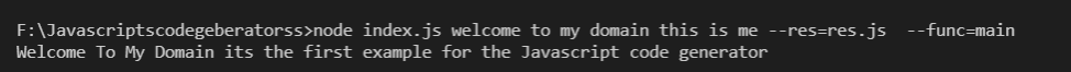 Code Generator JavaScript output 1