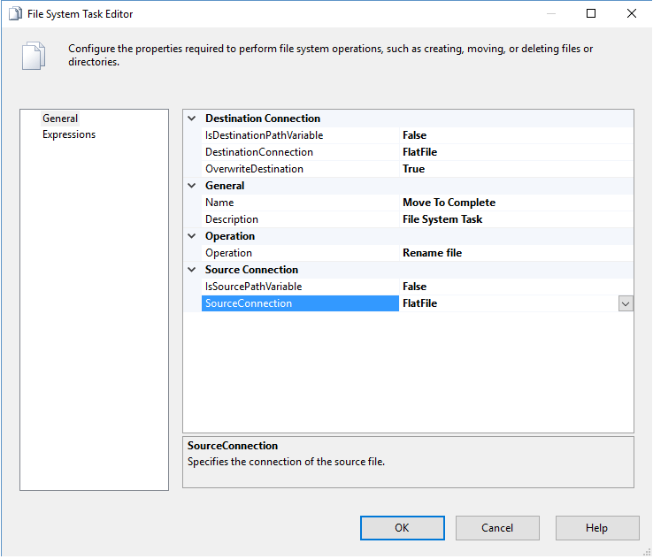 SSIS File System Task output 1