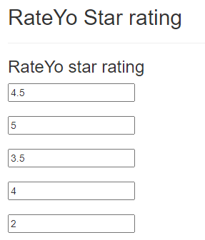 jQuery Star Rating output 2
