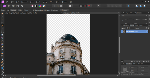 affinity photo erase background plugin