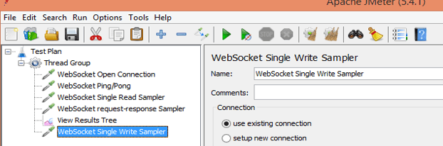 WebSocket request-response Sampler 3