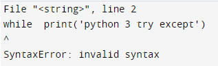 Python 3 try-except error 5