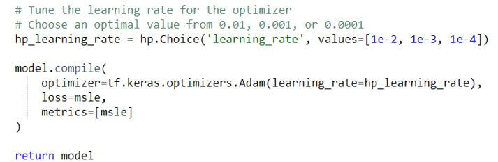 optimizer with learning rate for manipulation