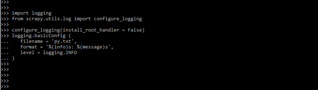 Scrapy log output