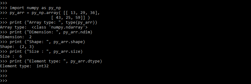 Arrays in NumPy Python 3