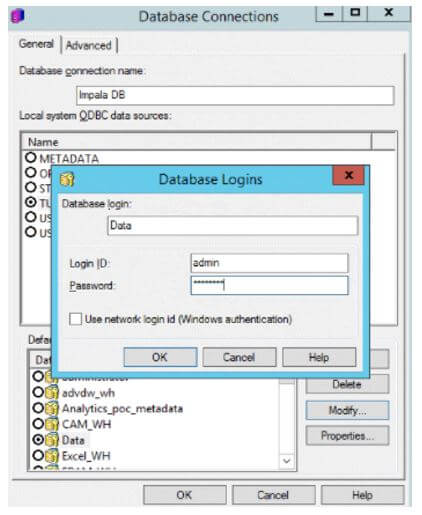 configure and save the login credentials