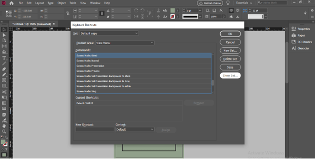 InDesign Preview Shortcut