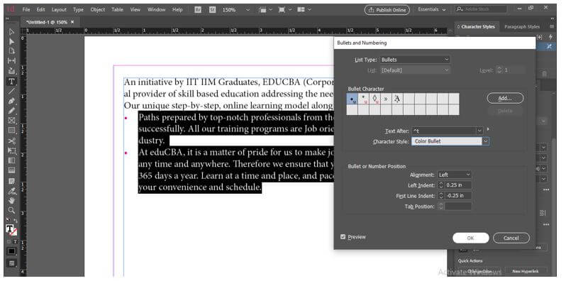 InDesign Bullet Points 20