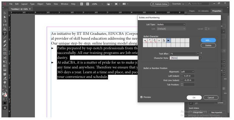 InDesign Bullet Points 30