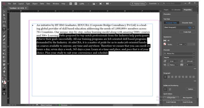 InDesign Bullet Points 7