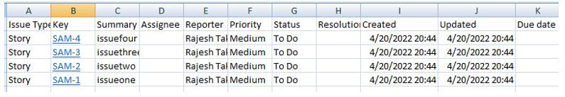 Excel files are created and automatically downloaded