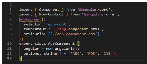 we need to add the code into the app.component.ts file