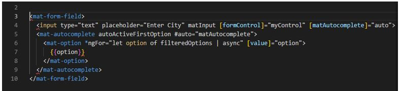 Angular Material Autocomplete - autocomplete dropdown