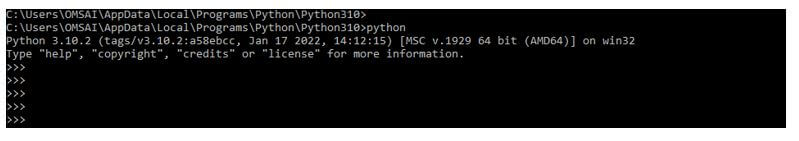 we are opening the python shell