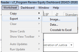 Tableau Reader - choose Worksheet > Export > Image