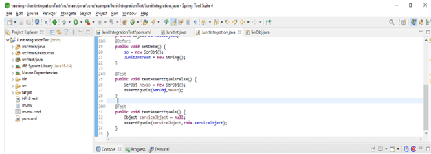 creating the test case of our junit integration test
