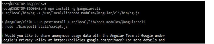 install angular CLI using the npm command