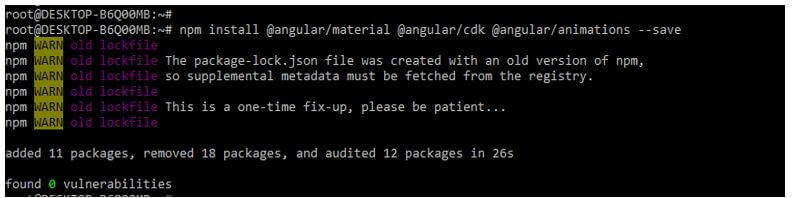 install the angular CDK, angular animations, and angular material.