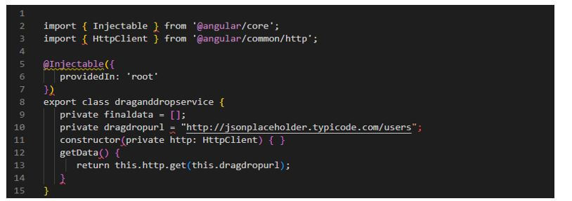 Angular Material Drag and Drop - fetching data from the API