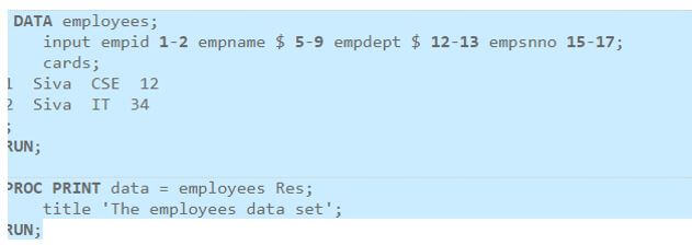 SAS Retain - title 'The employee's data set';