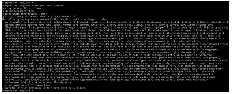 installing nginx server using apt-get command