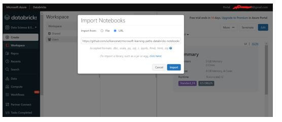 Import dialog box