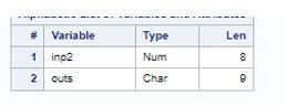 view the data type of the specific variables