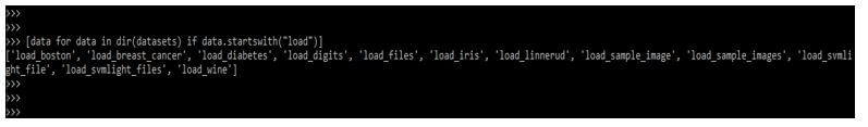 loading only default datasets