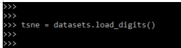 importing the datasets name as load_digits