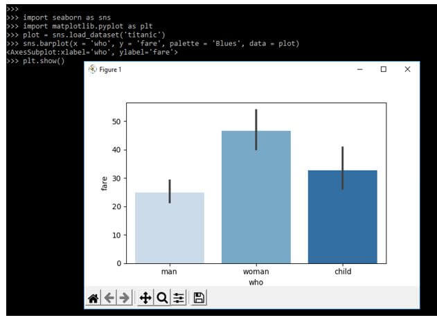 adding the palette parameter with a bar chart