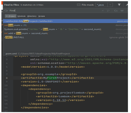 IntelliJ Find and Replace - Project