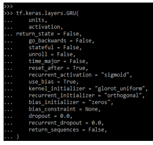 Keras GRU - Layer
