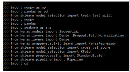 Keras Regression import the modules