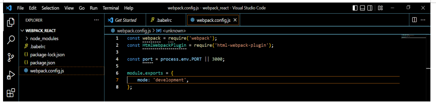 Webpack for React - Script