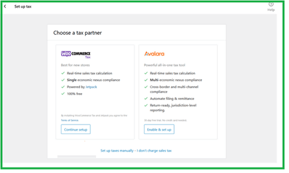 Tax option setup 7