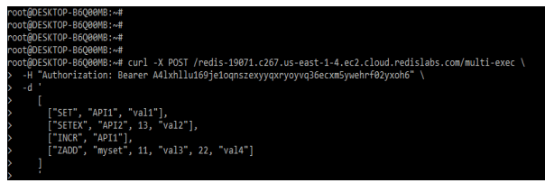 Redis API Multiple commands