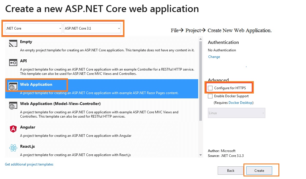 Create ASP.NET SignalR Application