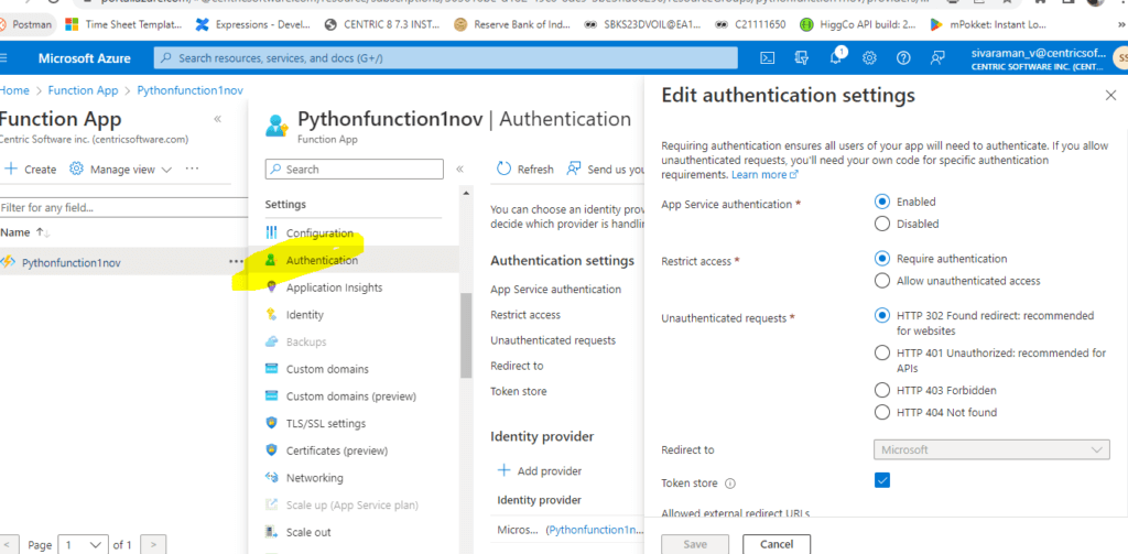Azure Functions Authentication - Object id