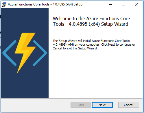 Azure Functions Core Tools Administrator