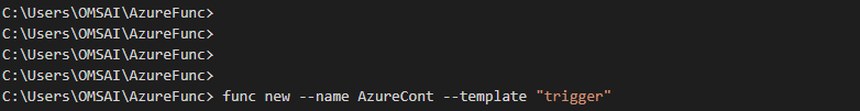 Azure Functions Docker Command