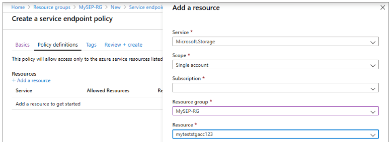 Azure Service Endpoint Resources