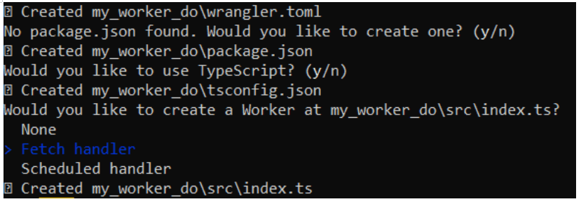 wrangler init command