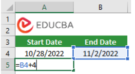 Date Ranges in Excel - Formula Used