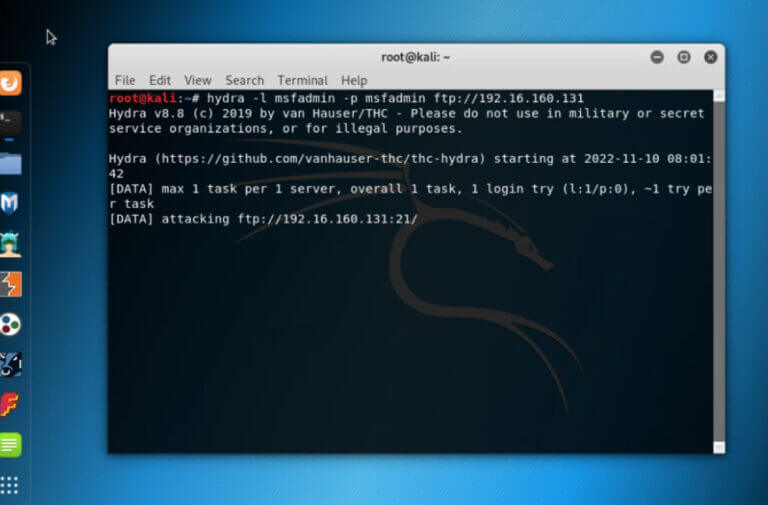 Kali linux hydra techniques that help to avoid brute force attacks
