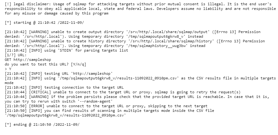 Kali Linux Penetration Testing Result