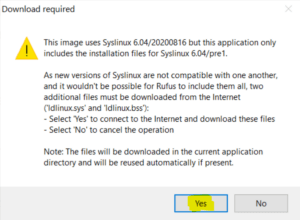 warning about Syslinux