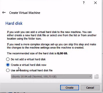 Kali Linux Virtual Machine Hard Disk